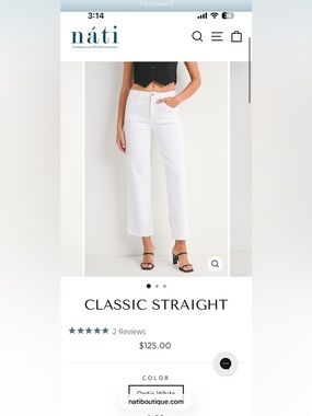 Just Black Classic Straight Ankle Jeans in Optic White